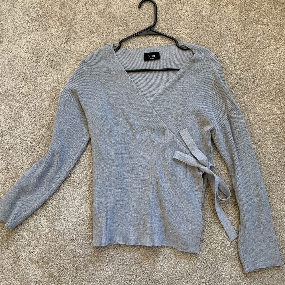 Long sleeved wrap top